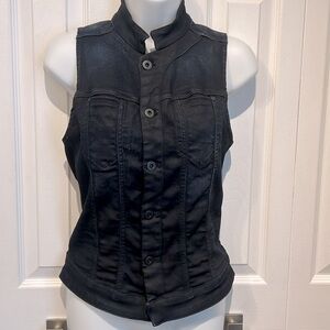 G Star Raw Black Button Up Vest Size‎ S